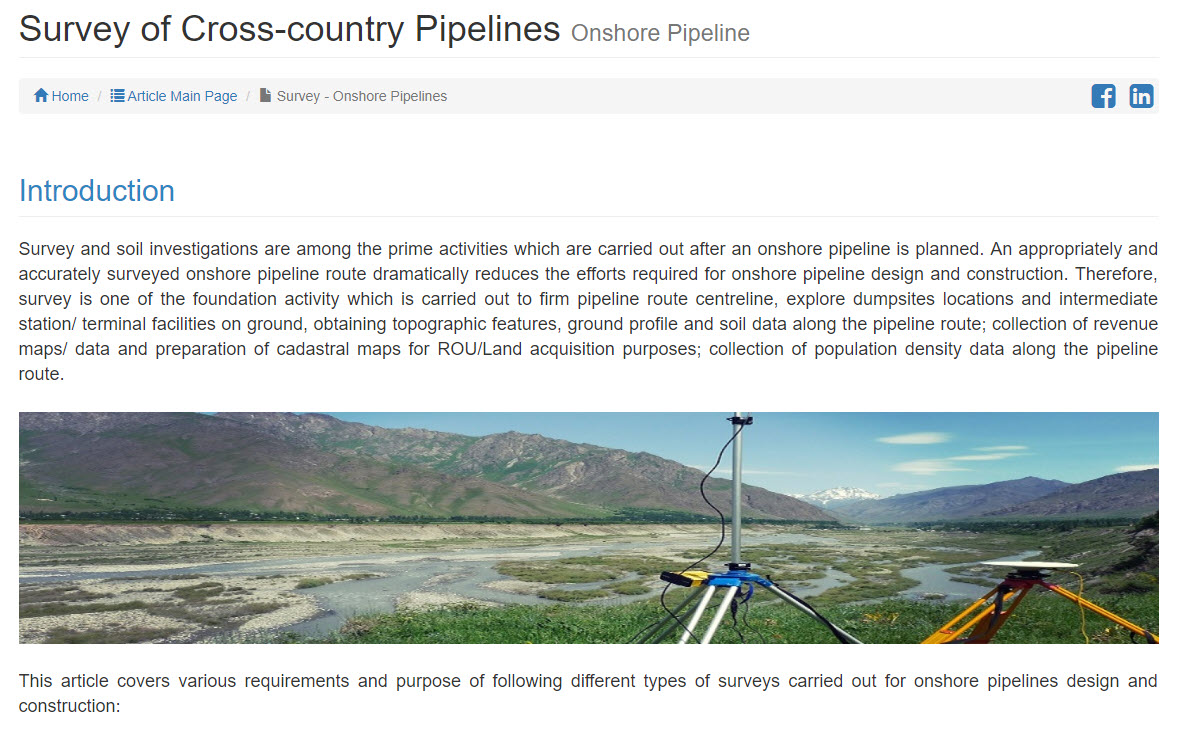 Onshore Pipeline Survey